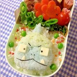 簡単キャラ弁☆おじゃる丸 アオベエのお弁当♪